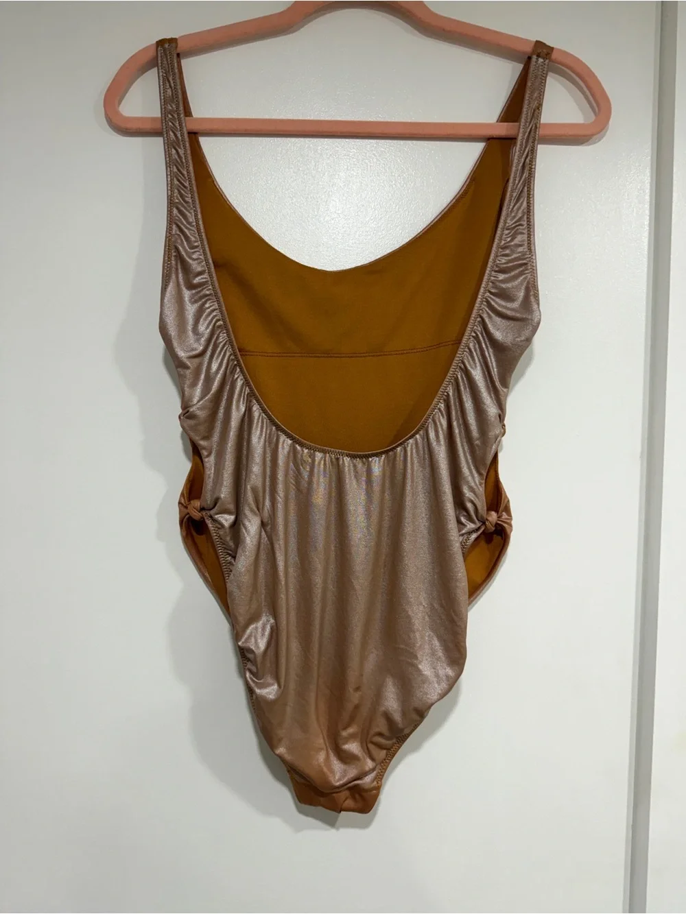 Zara Shiny Chestnut Brown One-Piece Swimsuit